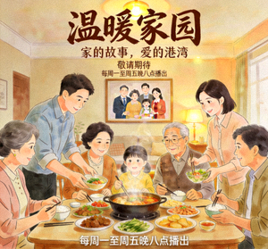 家庭剧《温暖家园》海报，家庭团聚与温馨场景